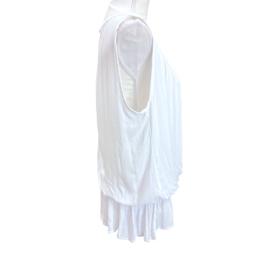Franco Ferri Made in Italy Cotton Silk White Boho Mini Dress Tunic M - Picture 4 of 11